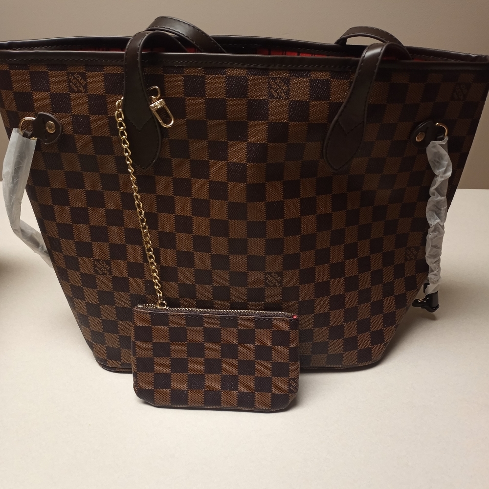 Brown checkered bag